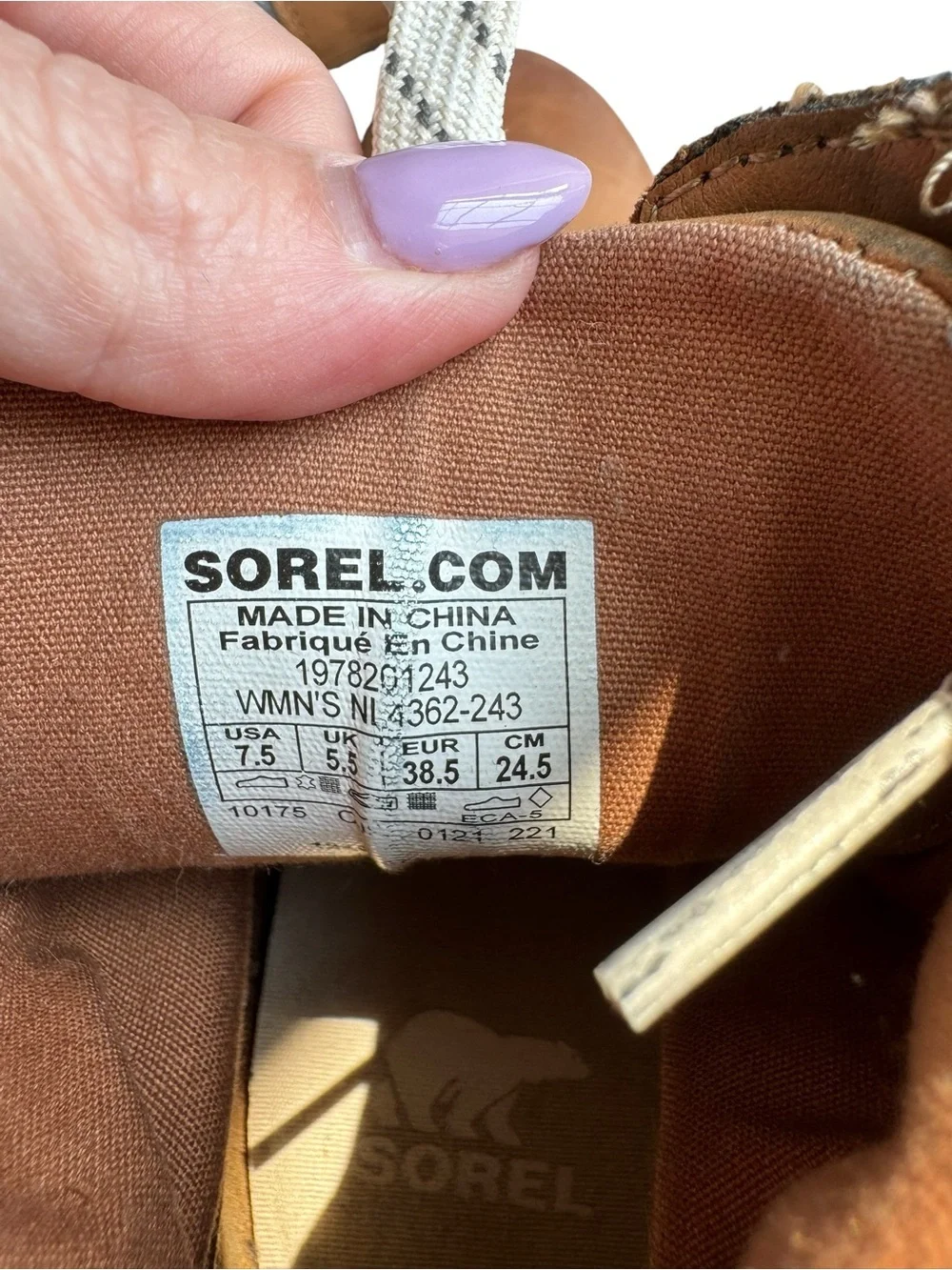 Sorel - Joan of Arctic Wedge II Lace Up Boots Brown Gray Felt Sz 7.5
